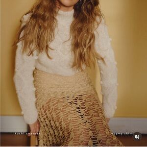 AYNI Women’s Camel Knit Set Top & Skirt New